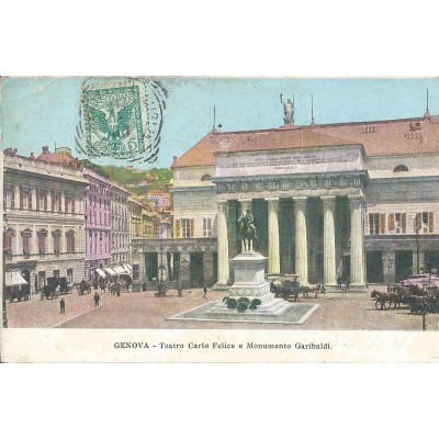 Genova - Teatro Carlo Felice e Monumento Garibaldi